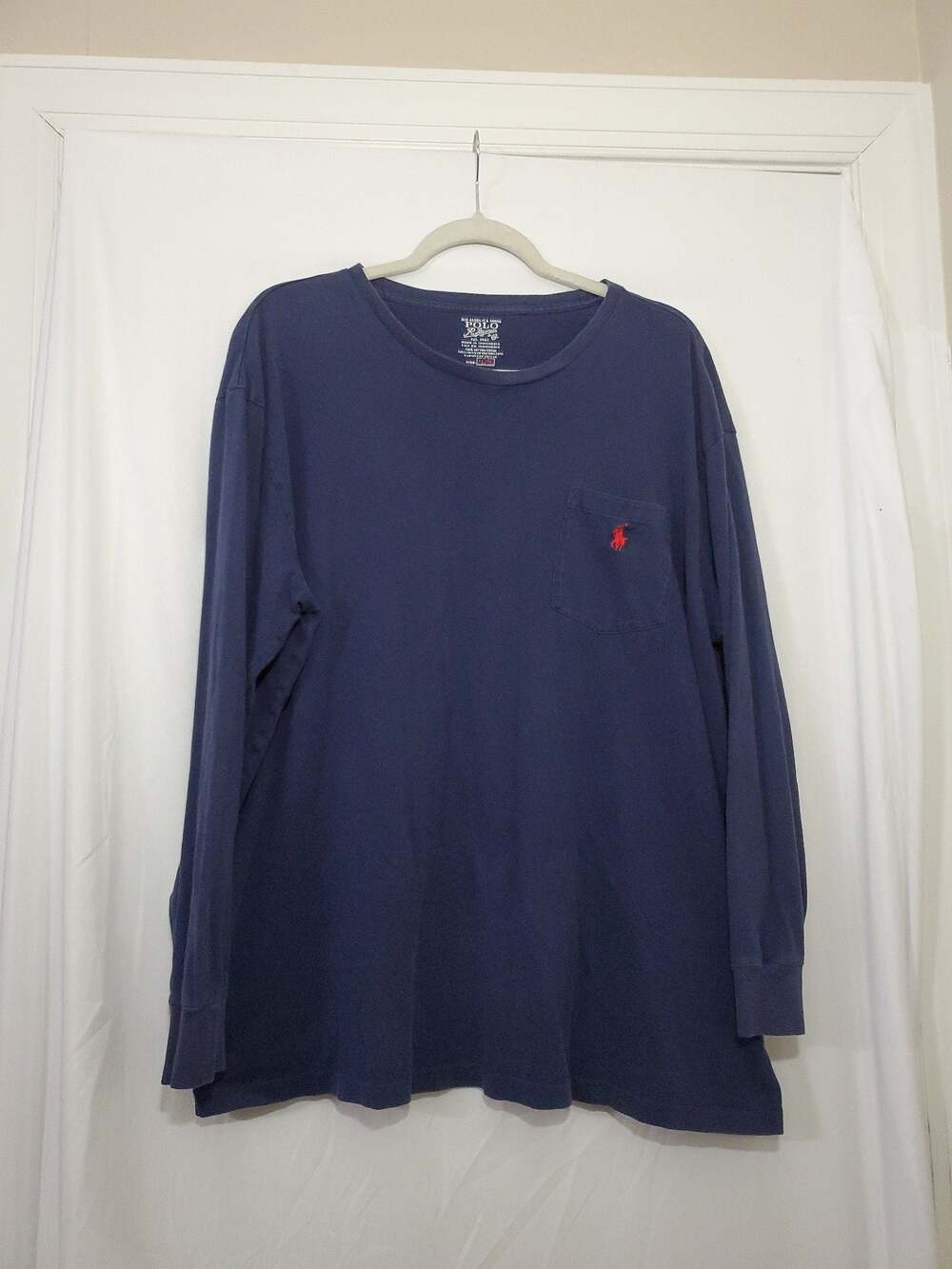Polo Ralph Lauren Long Sleeve Pocket T-Shirt Navy Blue Size XL